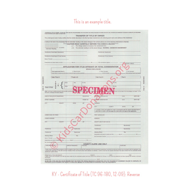 Kentucky Vehicle Titles Kids Car Donations